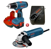 GSR 12 V aku �roubov�k + GWS 6-125 bruska Bosch