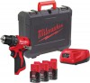 Milwaukee M12 BLDDRC-203C aku kompaktn vrtaka/roubovk 3x 2,0 Ah + kufr  4933499685