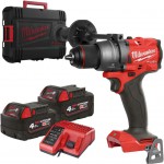 Milwaukee M18 FDD3-402C aku vrtac roubovk, 2x aku M18 B4 + nabjeka M12-18 C + kufr, 4933492472