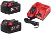 Milwaukee M18 TOPNRG-502 sada akumultor a nabjeky, 25.0Ah