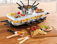 Raclette Fondue Set gril keramick Gourmet Maxx 