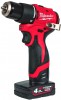 Milwaukee M12 BLPDRC-402C aku pklepov vrtaka, 2x aku 4.0Ah M12 B4 + C12 C + kufr, 4933500424