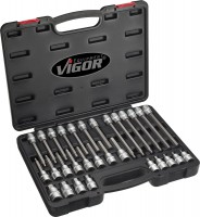 Vigor V1919 sada n�str�n�ch hlavic s vnit�n�m �estihranem 1/2“, 30 ks