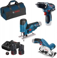 Bosch 0615990M05 aku sada GSR + GKS + GST + 2x aku GBA 3.0Ah + GAL 12V-40