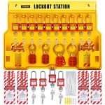 VEVOR Lockout Tagout Kit 58 ks sada LOTO zabezpe�en� s uzamykatelnou stanic�
