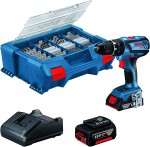 Bosch GSB 18V-28 aku pklepov roubovk + 1x 2,0 Ah + 1x 4,0 Ah + L-Case + 100 ks psl.