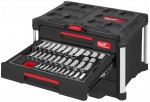Milwaukee PACKOUT box na n��ad� s vybaven�mi moduly r��ny 1/4“ + 3/8“ + 1/2“ 244 ks, 4932501864
