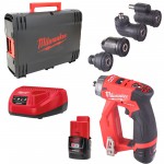 Milwaukee M12 FDDXKIT-202X aku vrtac roubovk s vymnitelnmi nstavci 4933464979