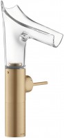 Axor Starck V jednopkov umyvadlov baterie s vtokem z kilovho skla – Brushed Gold Optic