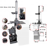 KS Tools 500.8660 univerz�ln� stahov�k pru�in McPherson s dr��kem na pracovn� st�l, 7-d�ln�