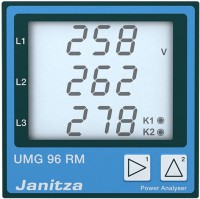 Janitza UMG 96RM-E multifunkn analyztor st s Ethernetem a RCM, 90–277 V, 5222062