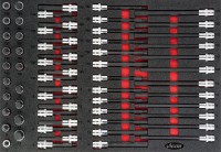 Vigor V4727 sada n�str�n�ch hlavic 1/2“, 62 d�l�, TORX®, Ribe-CV, imbus a XZN