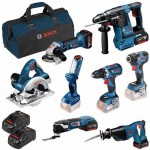 Bosch 0615990K9H aku sada 18V - 7 stroj + lampa + 4 x 5,0Ah Li-Ion