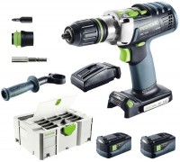 PDC 18/4 Li 5,2-Plus aku vrtaka s pklepem 2x aku 18V/5.2Ah 574702 Festool