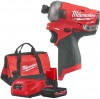 Milwaukee M12 FQID-501B aku 1/4“ HEX rázový šroubovák/utahovák, 50 Nm, aku M12 B5 + M12-18 C + taška, 4933500777