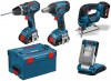 GSB 18 V-LI + GDS 18 V-LI + GST 18 V-LI + GLI VariLED + 3x 2,6 Ah Li-on Bosch