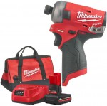 Milwaukee M12 FQID-501B aku 1/4“ HEX rzov roubovk/utahovk, 50 Nm, aku M12 B5 + M12-18 C + taka, 4933500777
