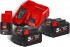 Milwaukee M18 NRG-502 aku nabjec sada, 2x M18 B5, 1x M12 B2, nabjeka M12-18 FC, 4933459217