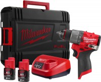 Milwaukee M12 FPD2-202X aku p��klepov� vrta�ka / �roubov�k, 2� aku 2,0 Ah, nab�je�ka a HD kufr, 4933479868