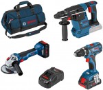 Bosch sada nad 18V GSR + GWS + GBH + 2x ProCORE18V + GAL + taka