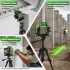 Huepar W03CG 3D k���ov� laser 3 � 360� se zelen�m paprskem, Bluetooth a oto�nou z�kladnou