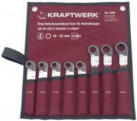Kraftwerk 2586 sada klíčů ráčnových 10 - 22mm na trubky 8ks
