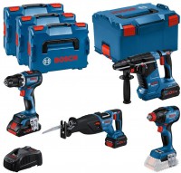 Bosch Professional 18V profi aku sada GSR + GDX + GBH + GSA + 4x L-Boxx