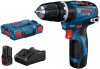 Bosch GSB 12V-35 aku pklepov roubovk + 2x 3,0 Ah + GAL 12V-40 + L-BOXX